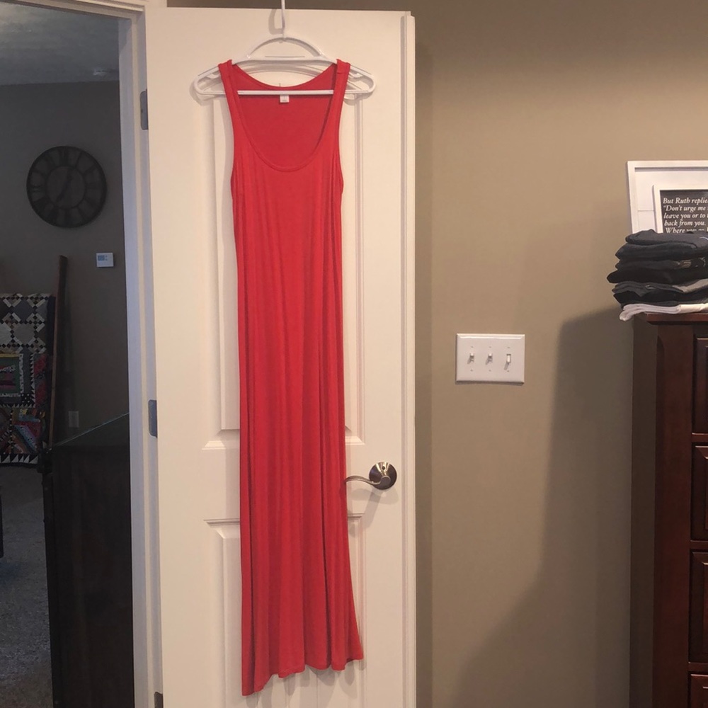 Red maxi dress